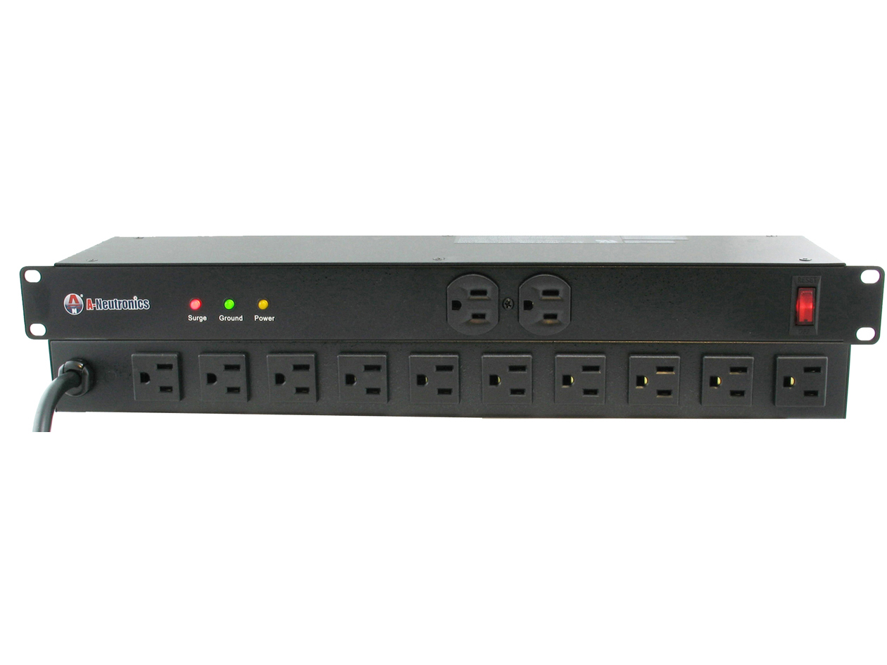 12-Outlet Surge Protected Rack Mount Power Strip Power Bar